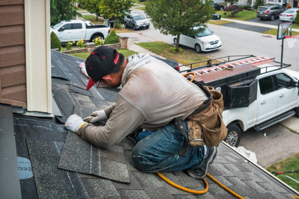 Professional Gutter Installation technician working in Wade, NC